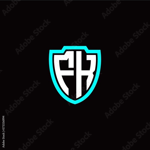 Free Download Initial F K letter with shield modern style logo template vector - GFXLoad