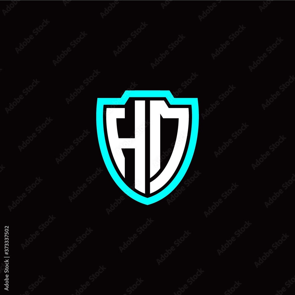 Initial H D letter with shield modern style logo template vector Initial H D letter with shield modern style logo template vector