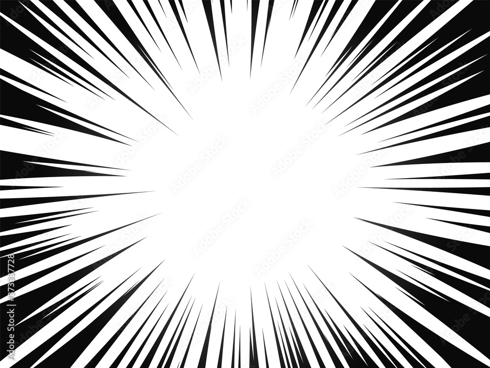 Comic book radial lines. Comics background with motion, speed lines. Vector illustration. Comic book radial lines. Comics background with motion, speed lines. Vector illustration.