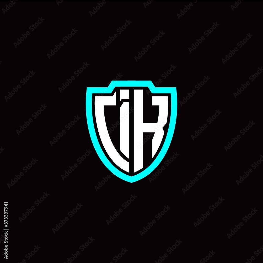 Initial I K letter with shield modern style logo template vector Initial I K letter with shield modern style logo template vector