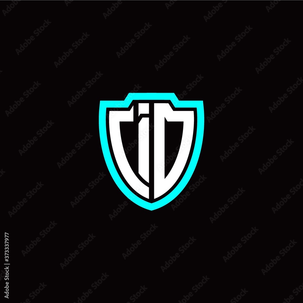 Initial I O letter with shield modern style logo template vector Initial I O letter with shield modern style logo template vector