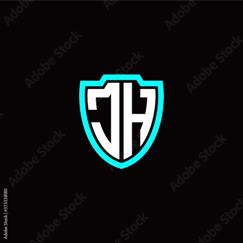 Free Download Initial J H letter with shield modern style logo template vector - GFXLoad