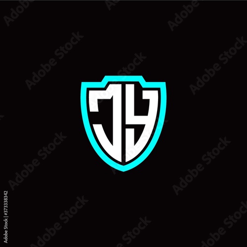 Free Download Initial J Y letter with shield modern style logo template vector - GFXLoad