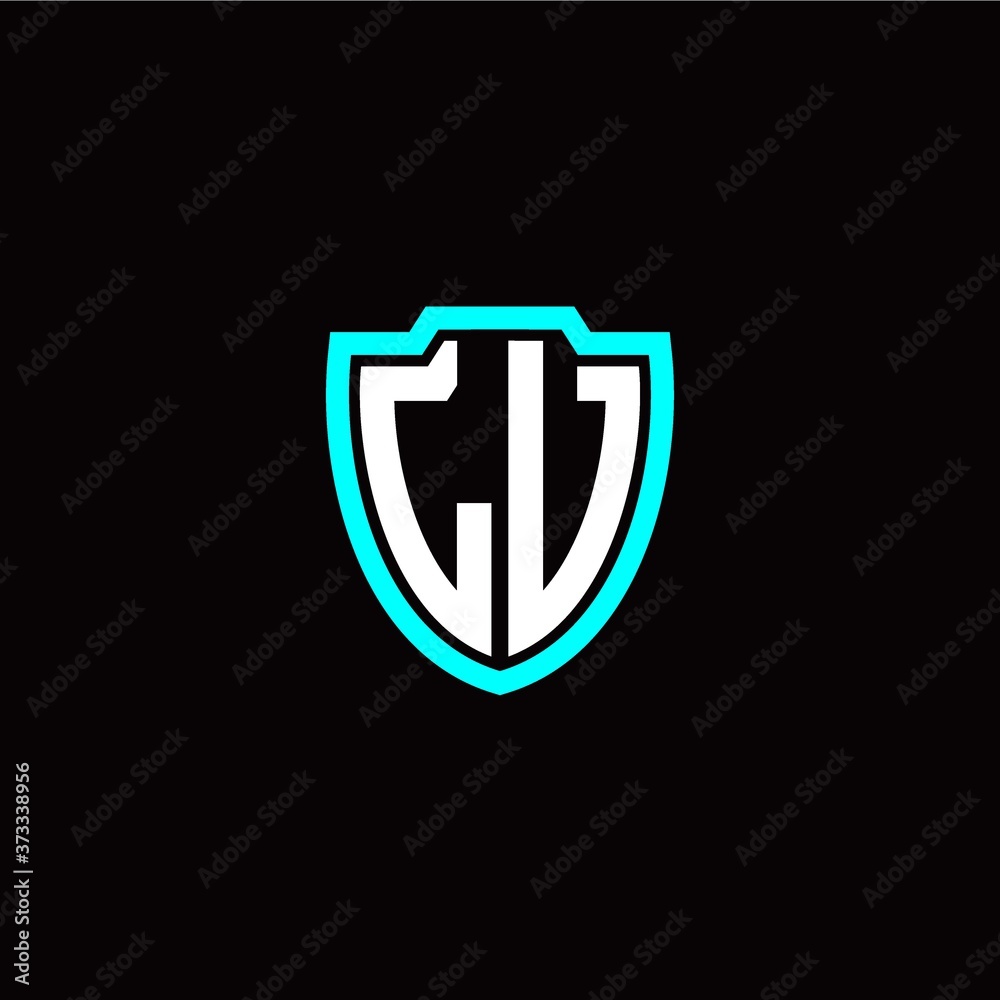 Initial L V letter with shield modern style logo template vector Initial L V letter with shield modern style logo template vector
