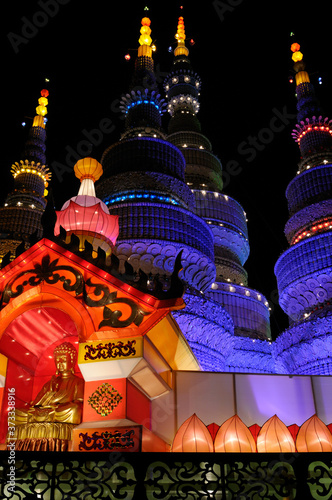 Photography Buddha in Porcelain Pagoda at the Chinese Lantern Festival Ontario Place Toronto