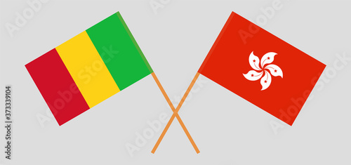 Photography Crossed flags of Mali and Hong Kong