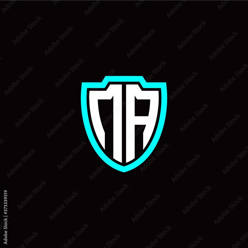 Initial N A letter with shield modern style logo template vector Initial N A letter with shield modern style logo template vector