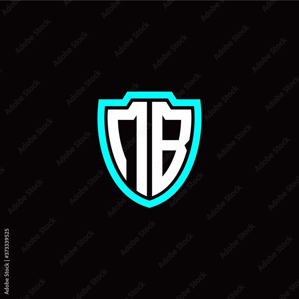 Initial N B letter with shield modern style logo template vector Initial N B letter with shield modern style logo template vector