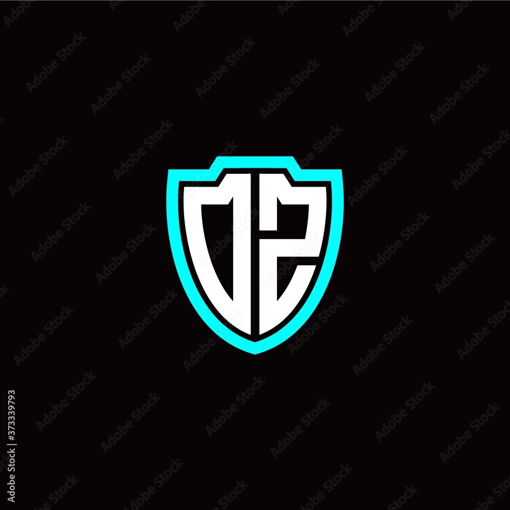 Initial O Z letter with shield modern style logo template vector Initial O Z letter with shield modern style logo template vector
