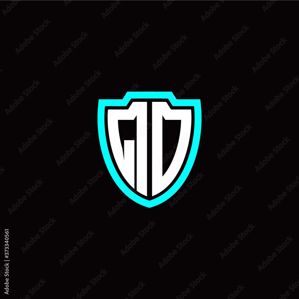 Initial Q O letter with shield modern style logo template vector Initial Q O letter with shield modern style logo template vector