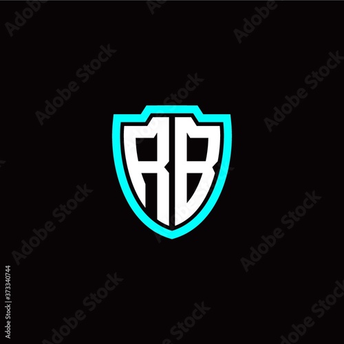 Free Download Initial R B letter with shield modern style logo template vector - GFXLoad