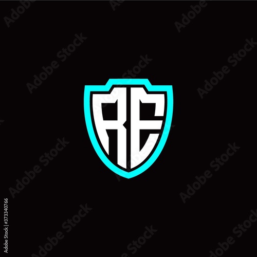 Free Download Initial R E letter with shield modern style logo template vector - GFXLoad