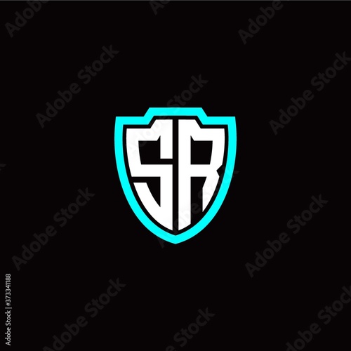 Free Download Initial S R letter with shield modern style logo template vector - GFXLoad