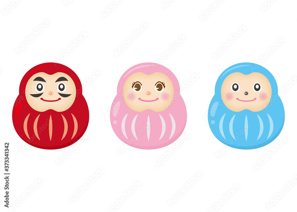 Obraz premium ダルマの親子_ベクター