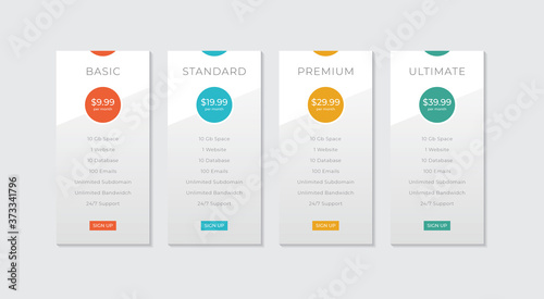 Prcing Table Vector Design