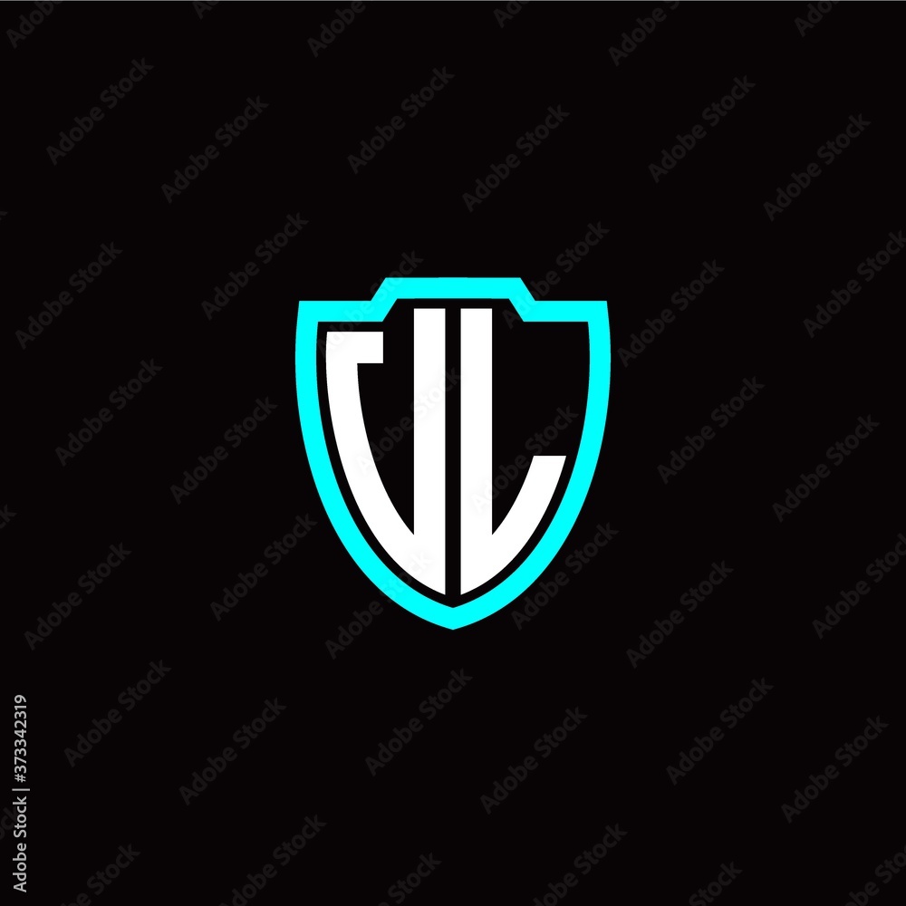 Initial V L letter with shield modern style logo template vector Initial V L letter with shield modern style logo template vector