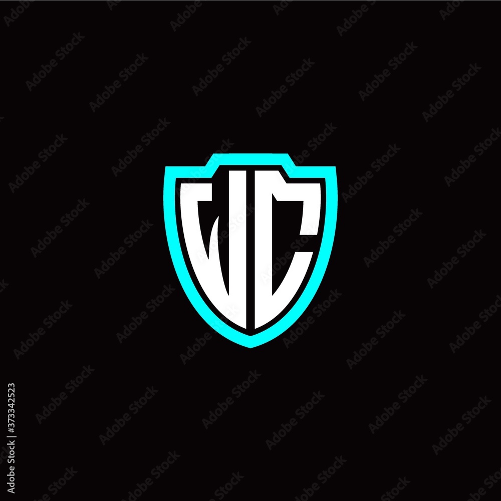 Initial W C letter with shield modern style logo template vector Initial W C letter with shield modern style logo template vector