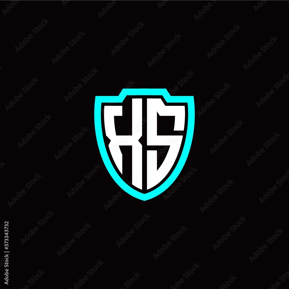 Fototapeta premium Initial X S letter with shield modern style logo template vector