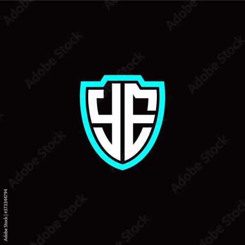 Free Download Initial Y E letter with shield modern style logo template vector - GFXLoad