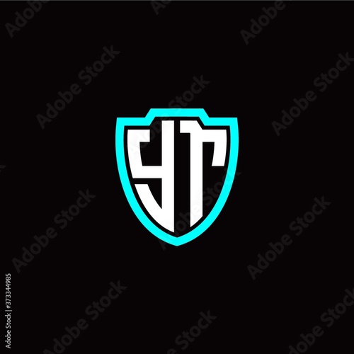 Free Download Initial Y T letter with shield modern style logo template vector - GFXLoad