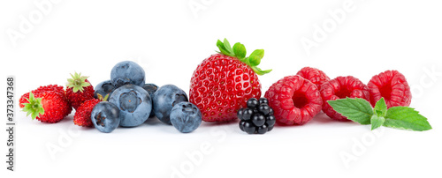 Sweet berries on white background