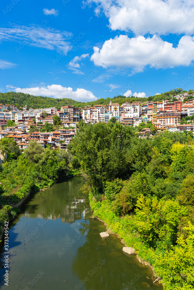 Iantra river in Veliko Tarnovo, touristic city in Bulgaria