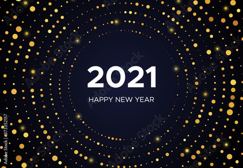 2021 Happy New Year of gold glitter pattern