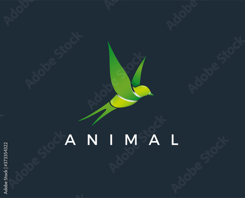 minimal bird logo template - vector illustration