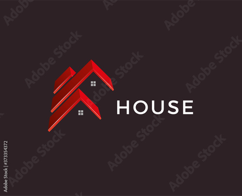 minimal real estate logo template - vector illustration