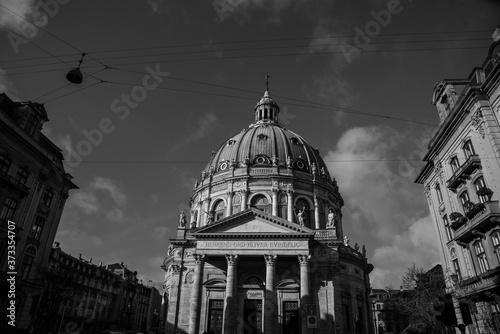 Fredrik Church from the Amalienborg square in Cophenagen