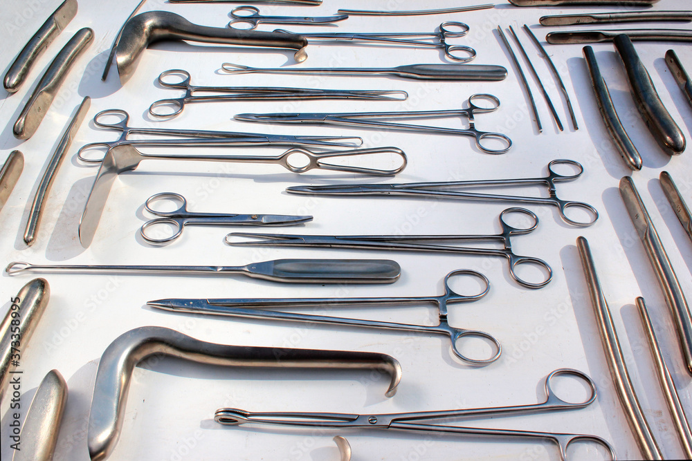 Old metal obstetric, gynecological and urological instruments Old metal obstetric, gynecological and urological instruments