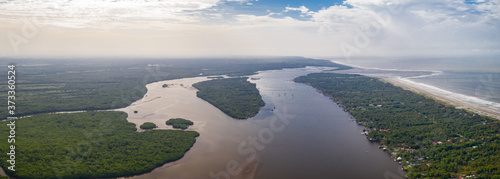 Obraz na plátně Aerial view from Jaltepeque estuaries of El Salvador.