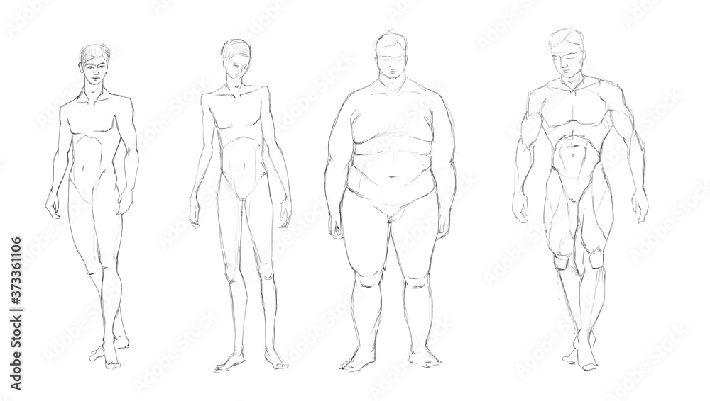 hand drawing sketching art of proportions of fit man hand drawing sketching art of proportions of fit man