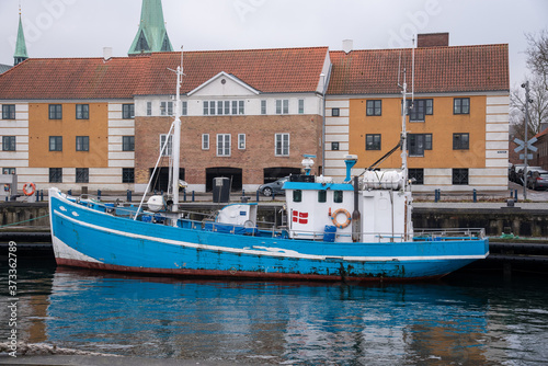 Blue fishing boat in Helsingør (DK)