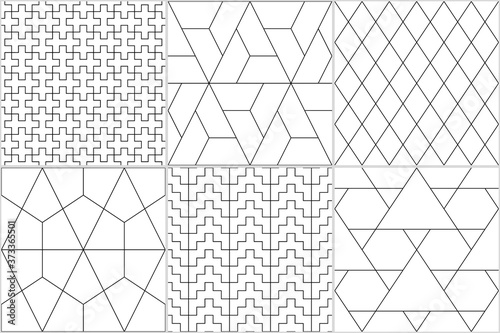 Ethnic seamless patterns collection. Rhombuses, diamonds, lozenges, triangles, hexagons, crosses motif. Folk prints. Geometrical ornaments set. Tribal wallpapers. Abstracts images. Vectors bundle.