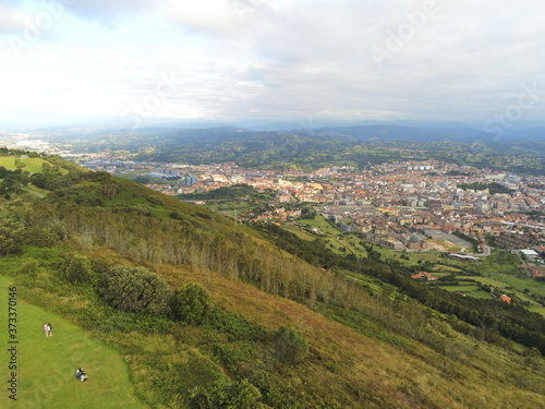 Oviedo  city of Asturias Spain. Aerial Drone Photo