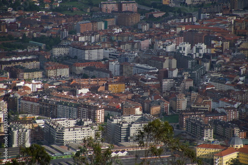 Fototapeta Naklejka Na Ścianę i Meble -  Buildings in OvIedo. Historical city of Asturias,Spain. Aerial Drone Photo