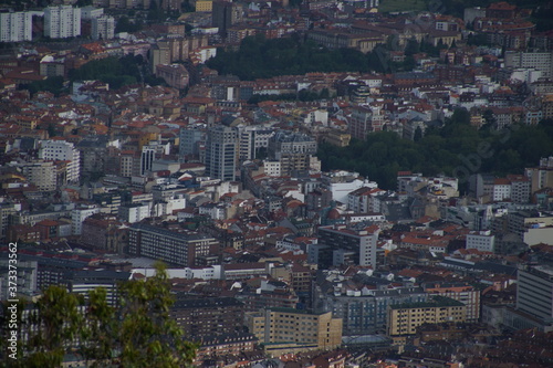 Fototapeta Naklejka Na Ścianę i Meble -  Buildings in OvIedo. Historical city of Asturias,Spain. Aerial Drone Photo