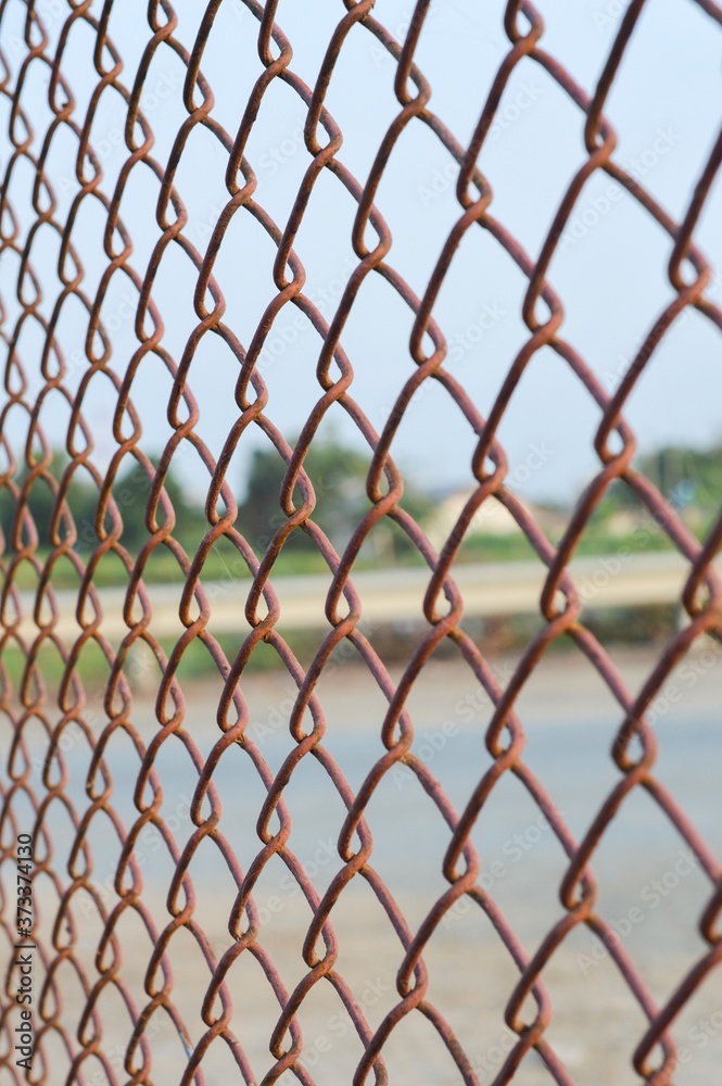 Fototapeta premium close up rusty steel fence texture
