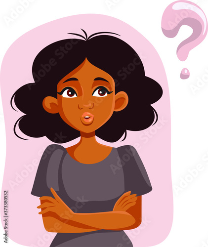 African Woman Having Questions Waiting for Answers