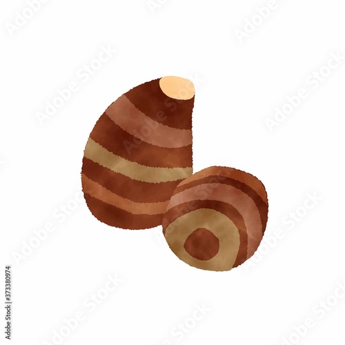 Potato watercolor vector　秋の野菜”里いも”水彩