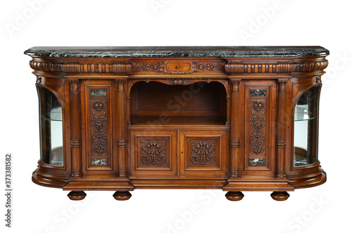 Buffet ornate marble top with clipping path.