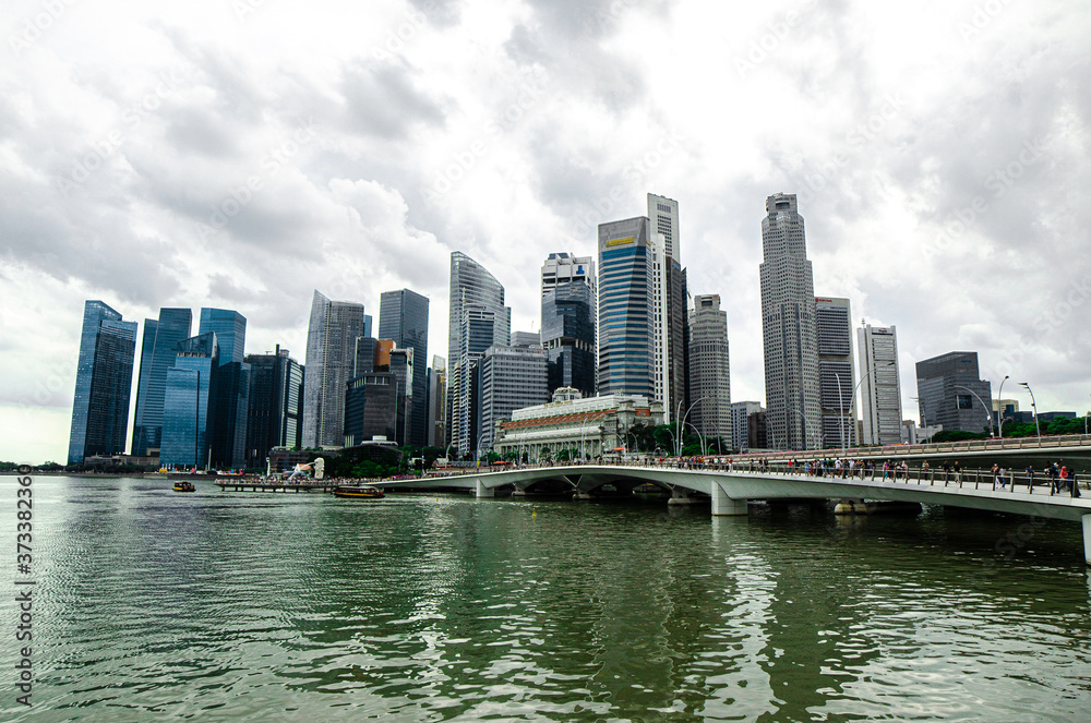Naklejka premium Singapore skyline 