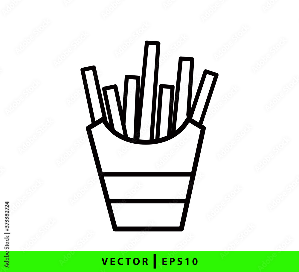 French fries icon vector logo design template French fries icon vector logo design template