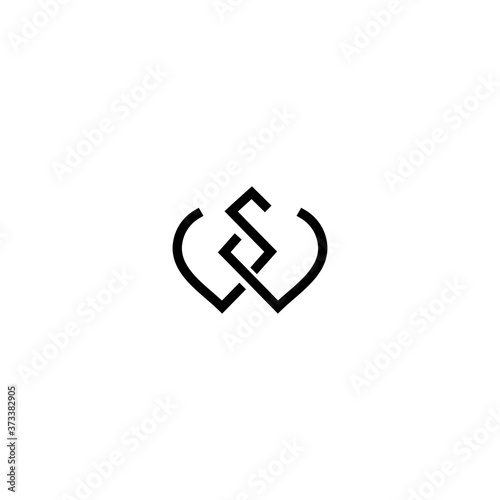 WS SW logo design template elements