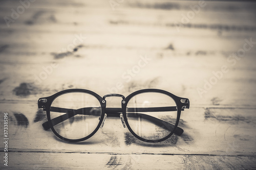 Black frame clear glasses