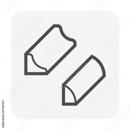 Wood floor border or edge vector icon design.