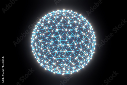 global network connection graphic 3D rendering