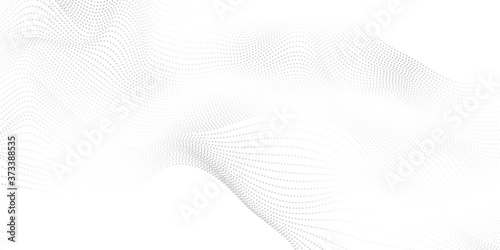 Abstract grey background poster with dynamic waves. particle technology network Vector illustration.