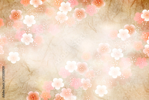 梅　年賀状　和柄　背景